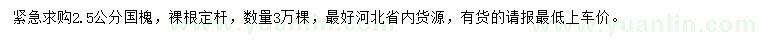 求購2.5公分國槐