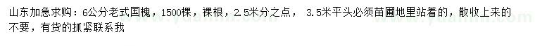 求購(gòu)6公分老式國(guó)槐