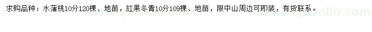 求購(gòu)10公分水蒲桃、紅果冬青