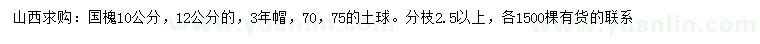 求購(gòu)10、12公分國(guó)槐