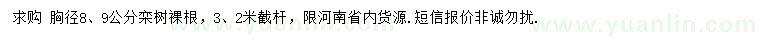 求購胸徑8、9公分欒樹