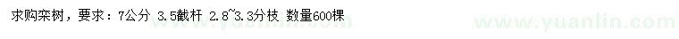 求購7公分欒樹