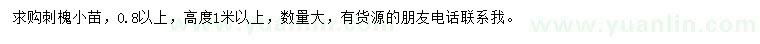 求購0.8公分以上刺槐