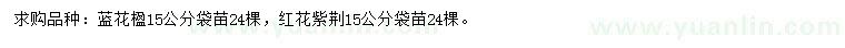 求購15公分藍花楹、紅花紫荊