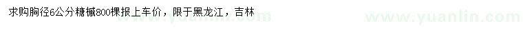 求購胸徑6公分糖槭