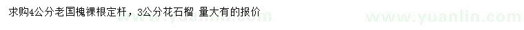 求購4公分老國槐、15公分欒樹