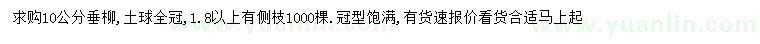 求購10公分垂柳