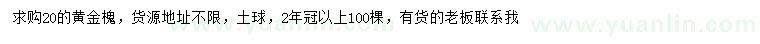 求購20公分黃金槐