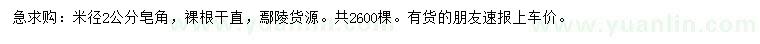 求購(gòu)米徑2公分皂角