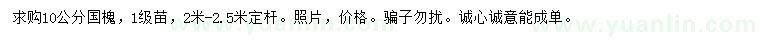 求購(gòu)10公分國(guó)槐