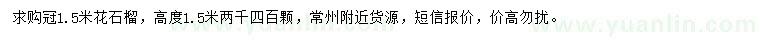 求購(gòu)冠1.5米花石榴