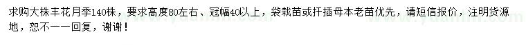 求購高80公分豐花月季