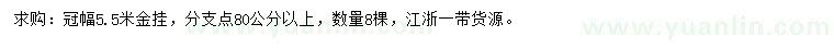 求購(gòu)冠5.5米金掛