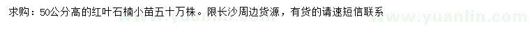 求購(gòu)高50公分紅葉石楠