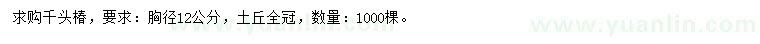 求購胸徑12公分千頭椿