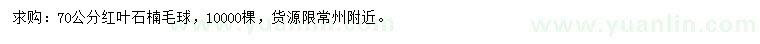 求購(gòu)70公分紅葉石楠毛球