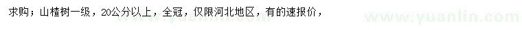 求購20公分以上山楂樹