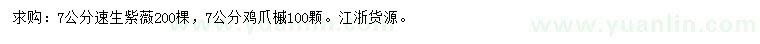 求購7公分速生紫薇、雞爪槭