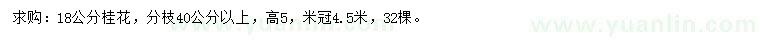 求購(gòu)18公分桂花