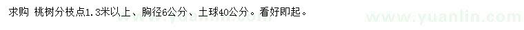 求購胸徑6公分桃樹