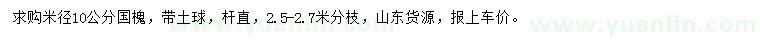 求購米徑10公分國槐