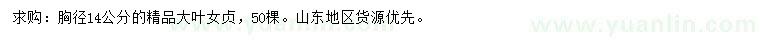求購胸徑14公分大葉女貞