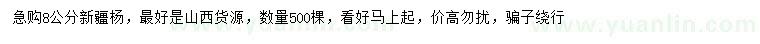 求購(gòu)8公分新疆楊