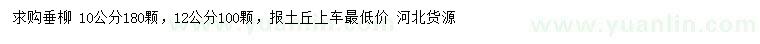 求購10、12公分垂柳