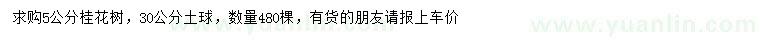 求購(gòu)5公分桂花樹(shù)
