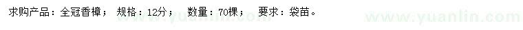求購(gòu)12公分香樟