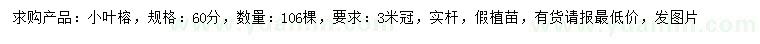 求購(gòu)60公分小葉榕