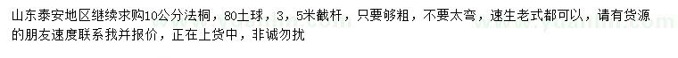 求購10公分法桐