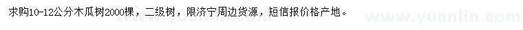 求購10-12公分木瓜樹