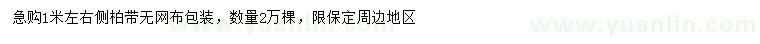求購(gòu)1米側(cè)柏