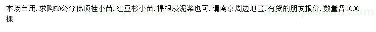 求購50公分佛頂桂、紅豆杉