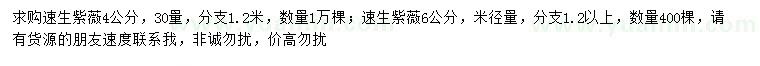 求購30量4公分、米徑6公分速生紫薇