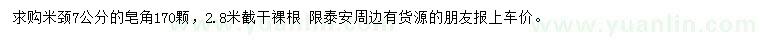 求購米徑7公分皂角