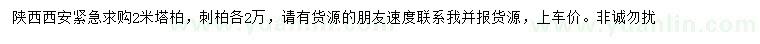 求購2米塔柏、刺柏