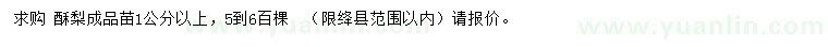 求購1公分以上酥梨
