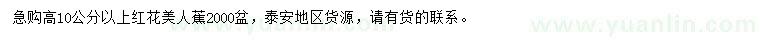 求購高10公分以上紅花美人蕉