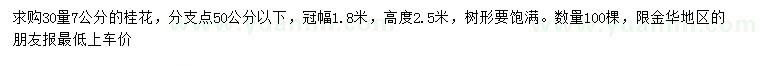 求購30量7公分桂花