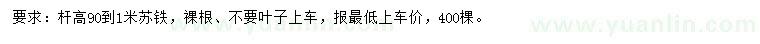 求購(gòu)桿高90-100公分蘇鐵
