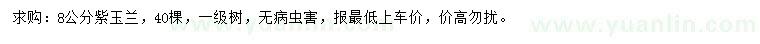 求購(gòu)8公分紫玉蘭