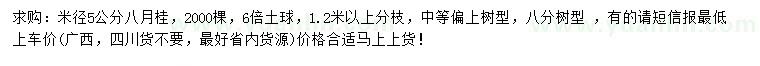 求購米徑5公分八月桂