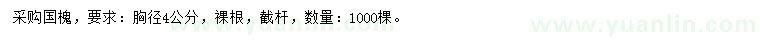 求購胸徑4公分國槐