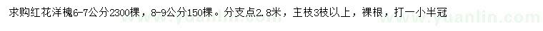 求購6-9公分紅花洋槐
