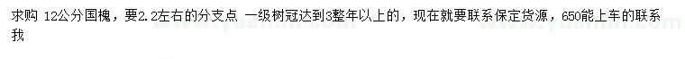 求購12公分國槐