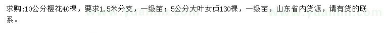 求購10公分櫻花、5公分大葉女貞
