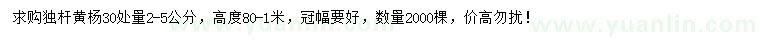 求購(gòu)30量2-5公分獨(dú)桿黃楊
