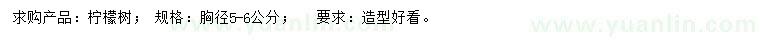 求購胸徑5-6公分檸檬樹